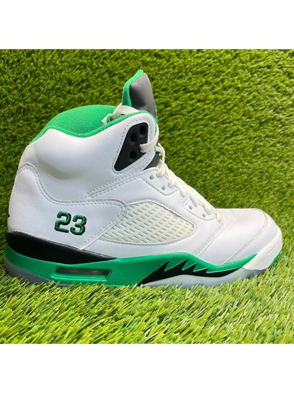 Nike‎ Air Jordan 5 Retro Womens Size 9.5 White Athletic Leather Shoes Sneakers